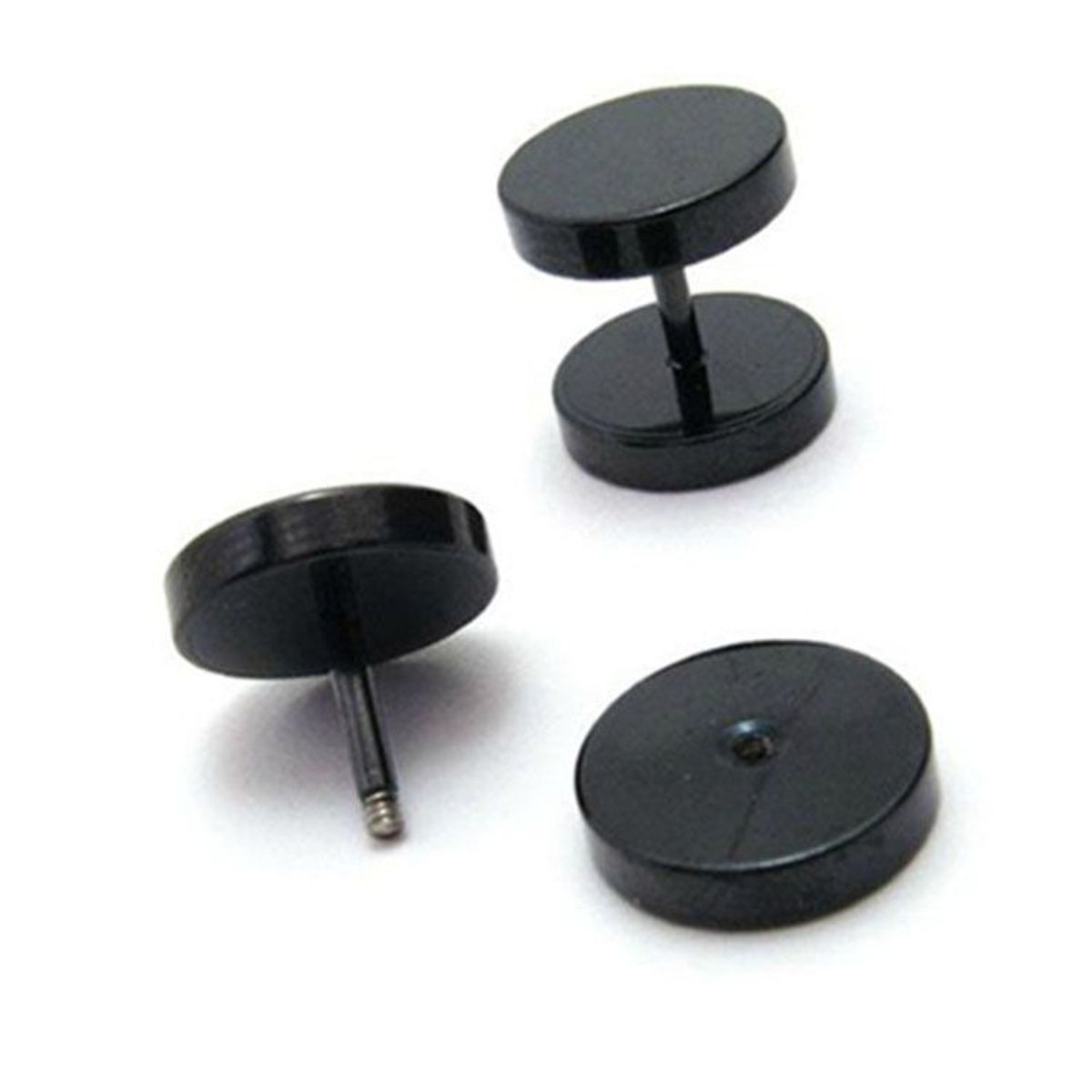 GENERICO - Aretes Negros Punk Rock Entornillables Unisex