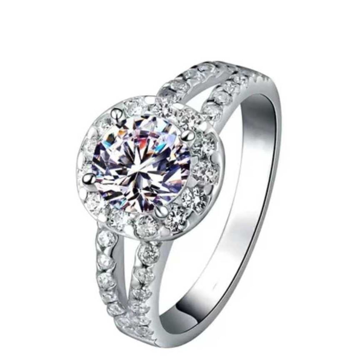 GENERICO - Anillo de Compromiso de Plata 925 Modelo 348