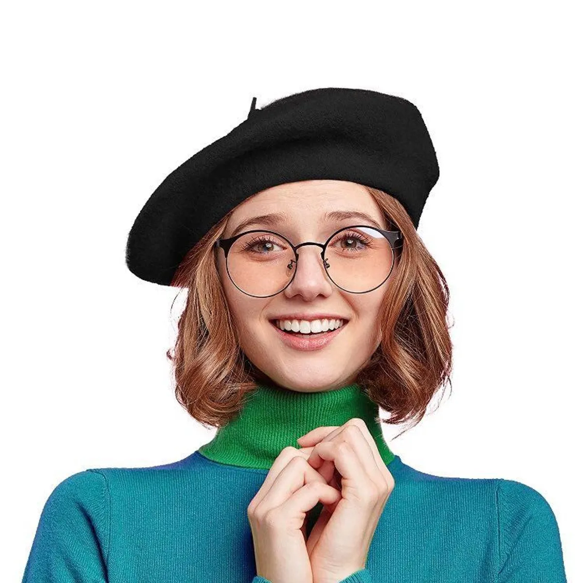 KAST PE - Boina Mujer Estilo Frances - Negro