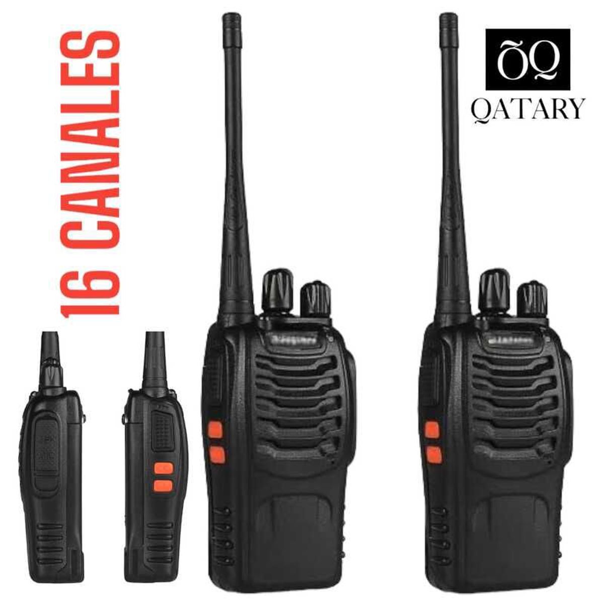 OEM - 2 Radios Transceptores Walkie Talkie 16 Canales FM Alcance