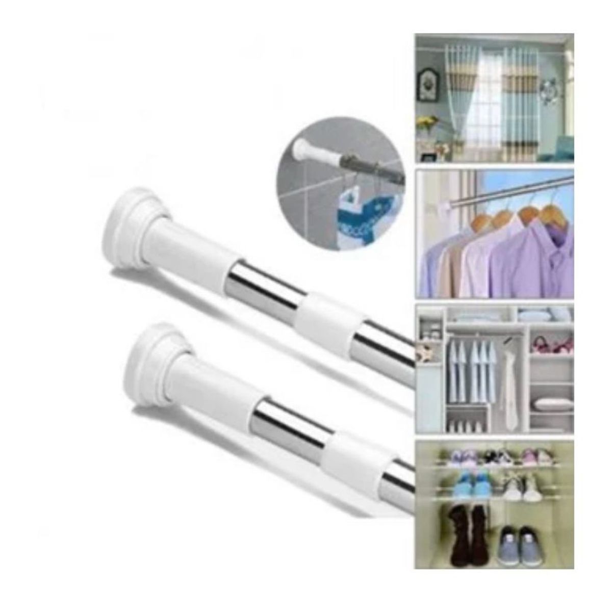 ANKAFA IMPORTACI?N - Barra de Cortina de Ducha Extensible Para Baño