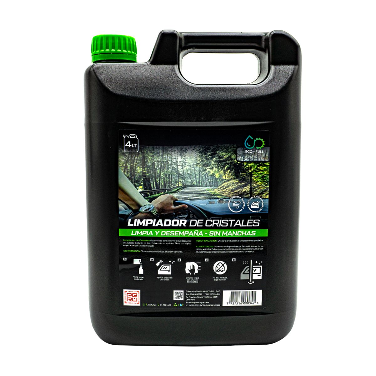 ECO FULL - LIMPIADOR DE CRISTALES 4L 3x2