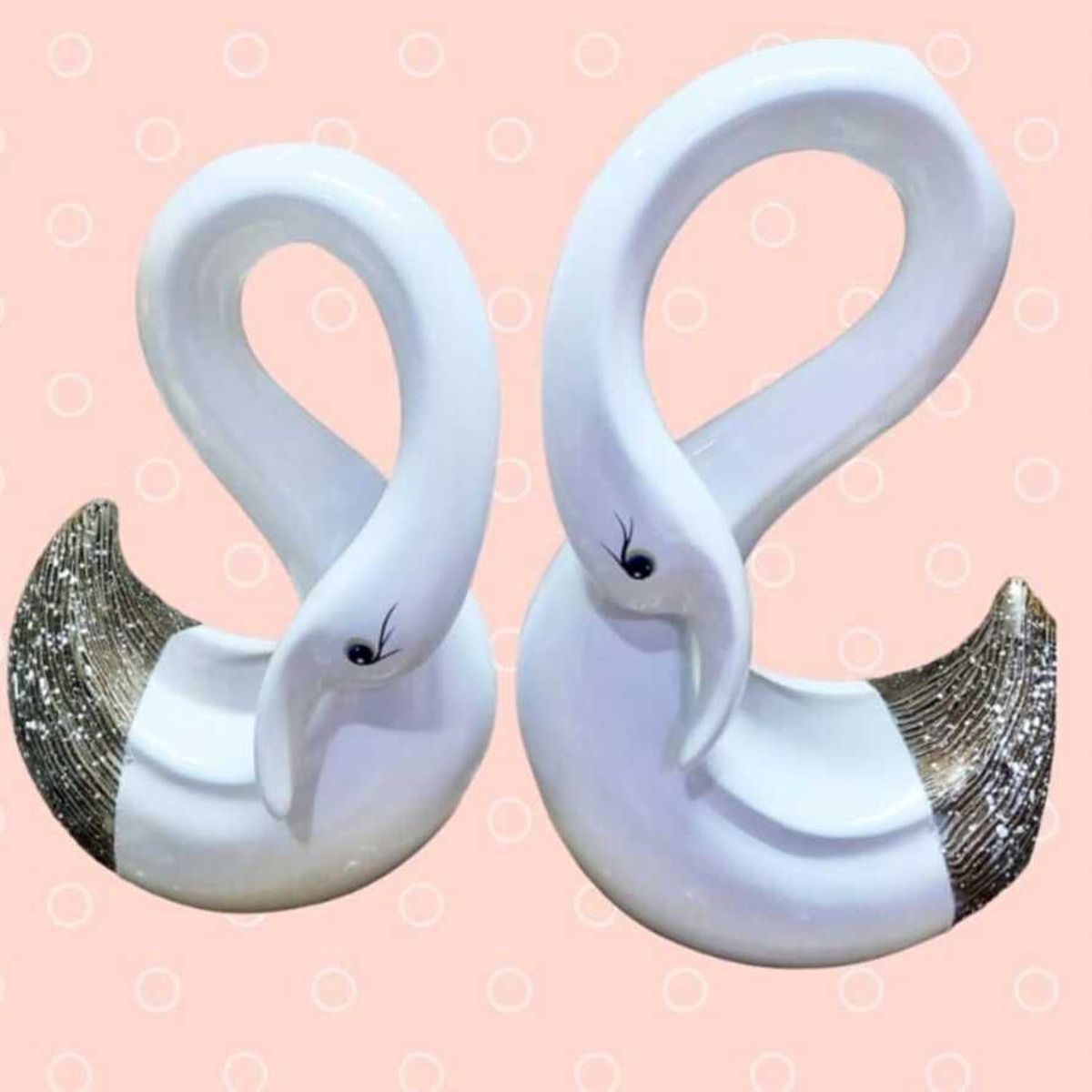 PERU - Adorno Decorativo pareja de ceramica de cisnes blancos