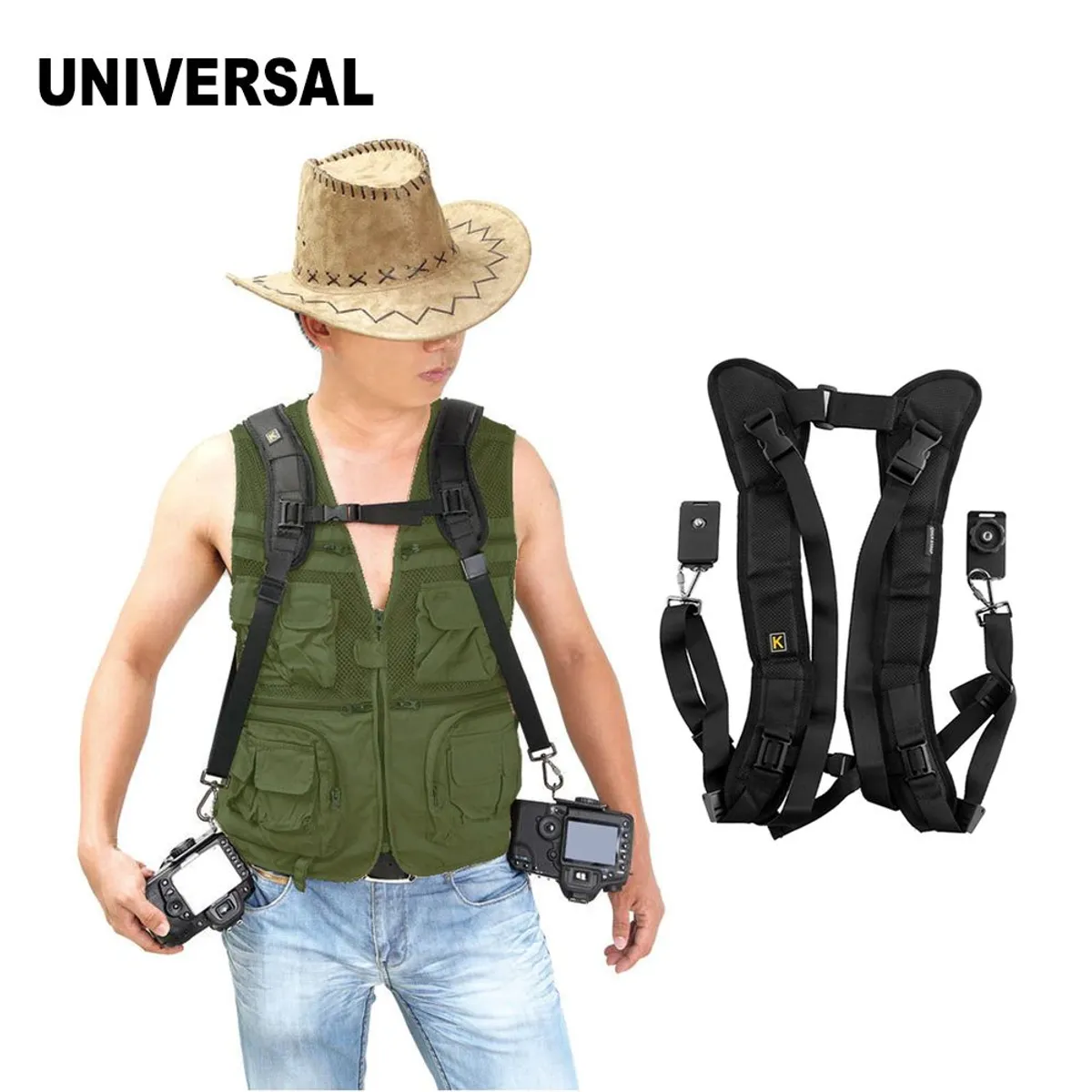 GENERICO - Correa Quick Strap Doble – Para 2 Camaras DSRL