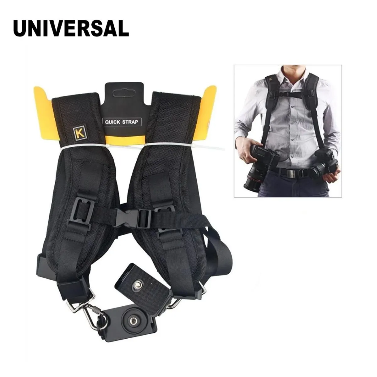 GENERICO - Correa Quick Strap Doble – Para 2 Camaras DSRL
