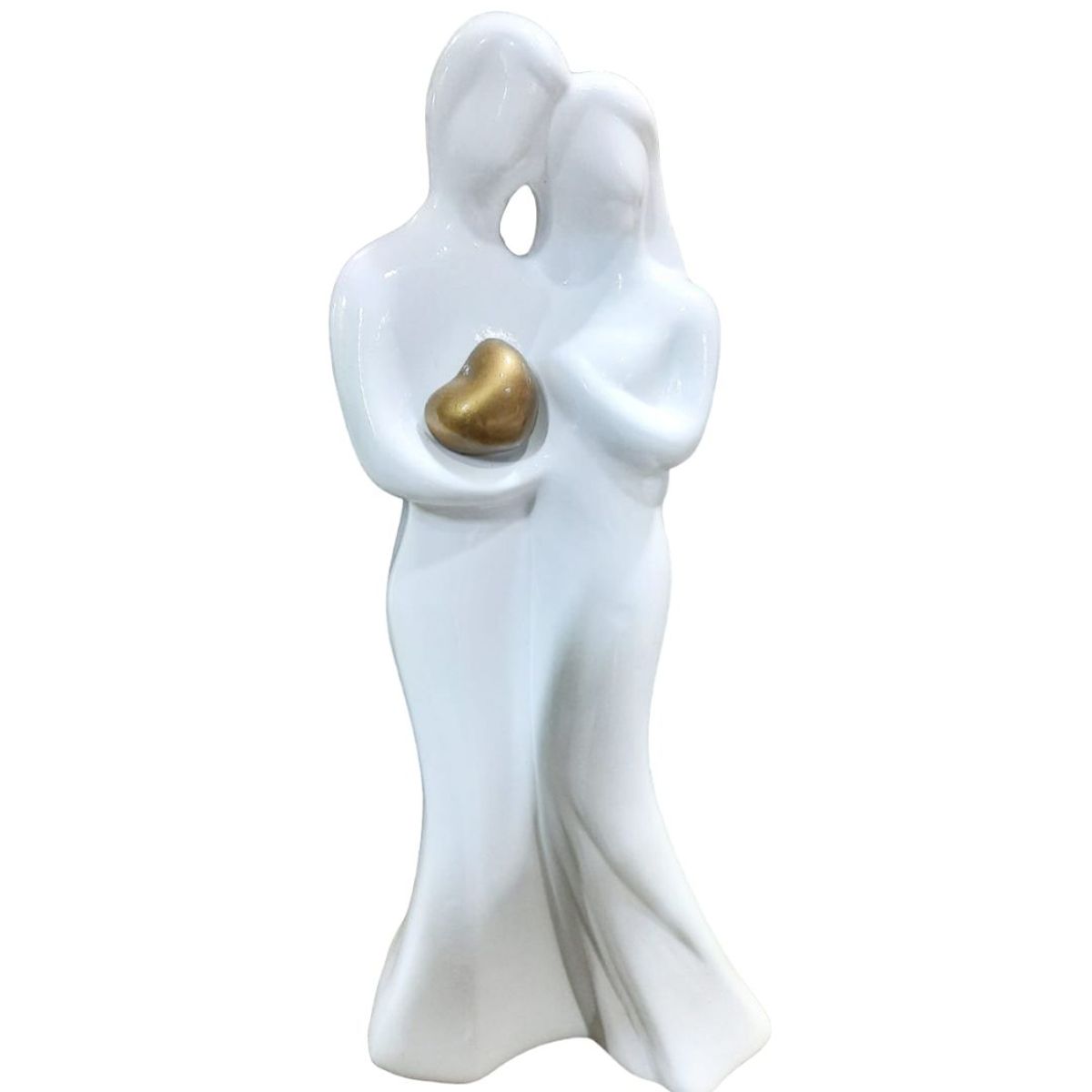 PERU - Adorno Decorativo pareja de novios con corazon dorado 36 cm alto