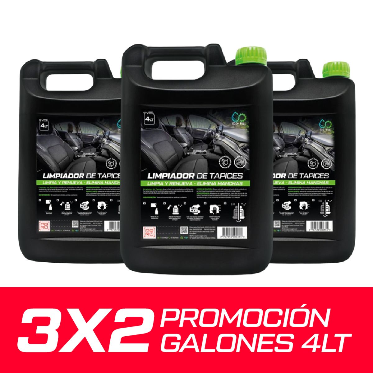ECO FULL - LIMPIADOR DE TAPICES 4L 3x2