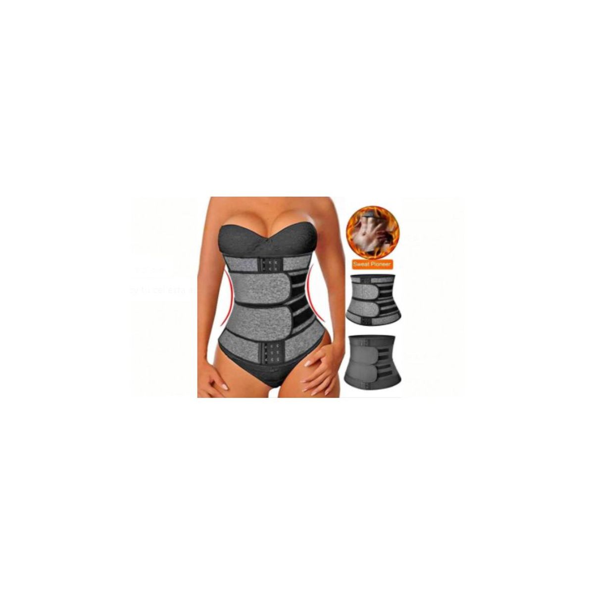 GENERICO - Faja reductora doble cinturete- neopreno cintura de avispa