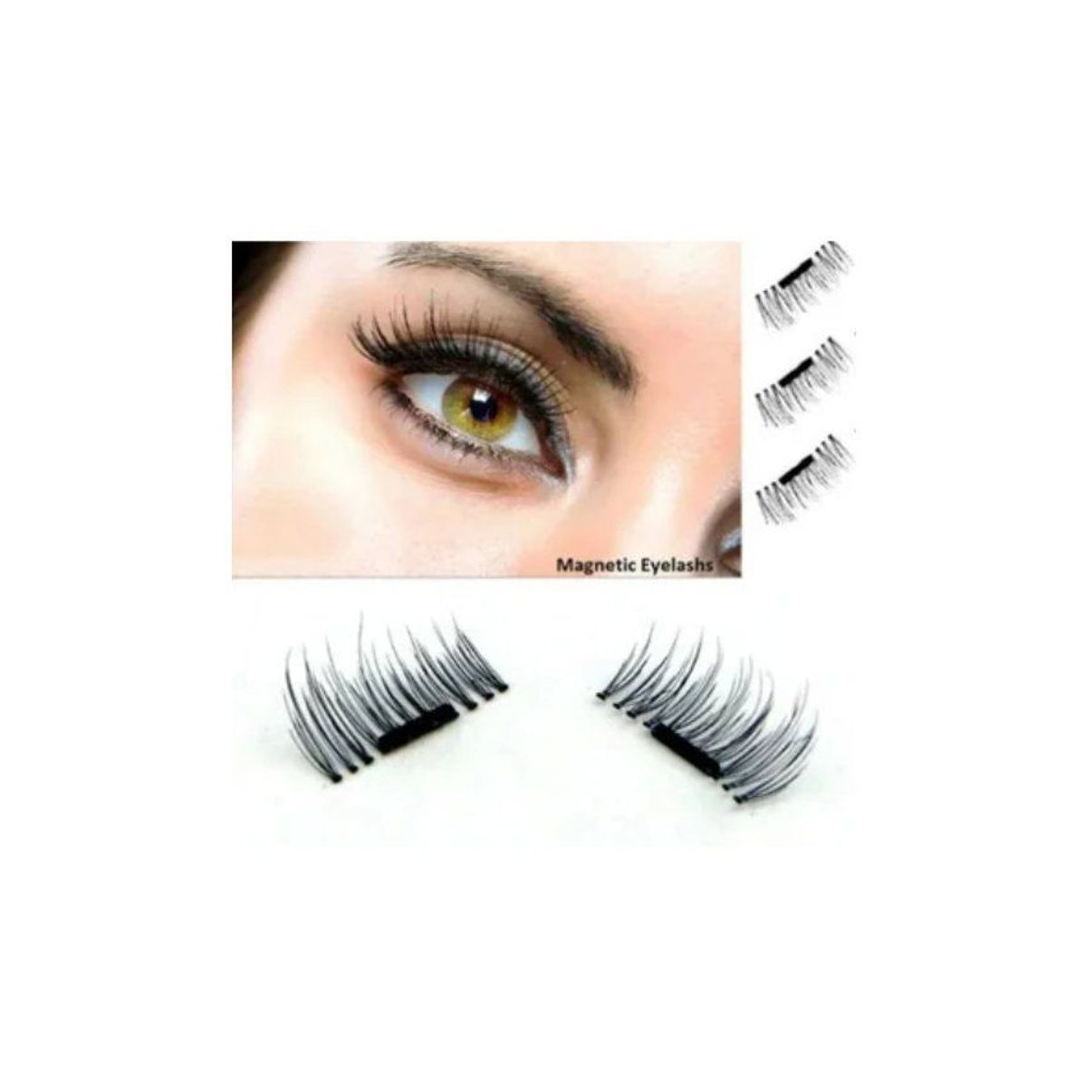 GENERICO - Pestañas magnéticas 3d - 1 imán semi naturales - imantadas