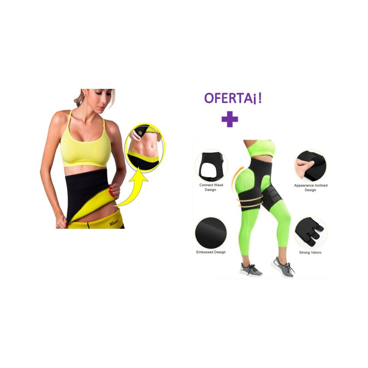 GENERICO - Combo faja levanta gluteos aumenta pompis  faja cinturilla
