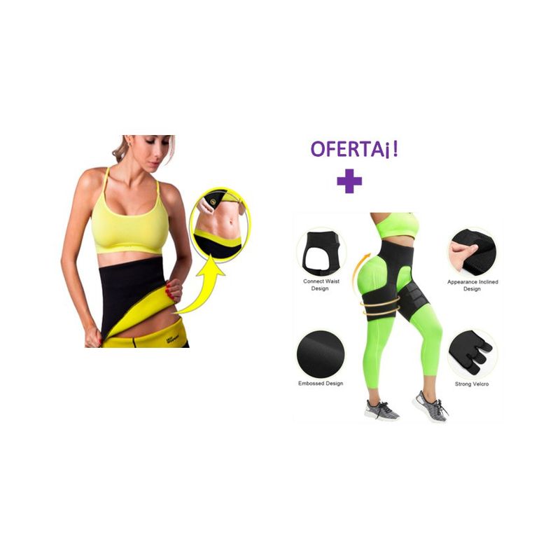 GENERICO - Combo faja levanta gluteos aumenta pompis  faja cinturilla