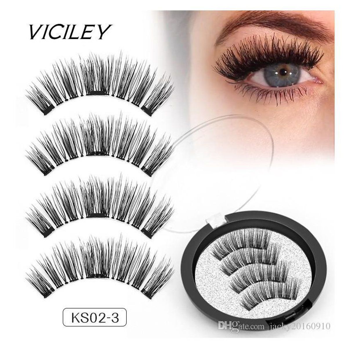 GENERICO - Pestañas magneticas 3d - 3 imanes semi naturales - imantadas