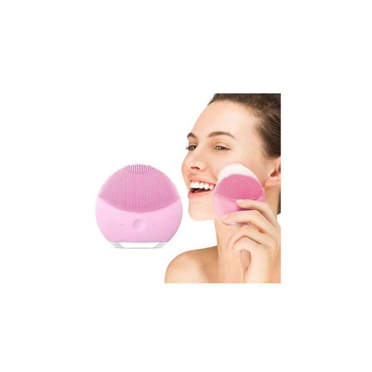 GENERICO - Mini limpiador facial forever con vibraciones recargable - rosado