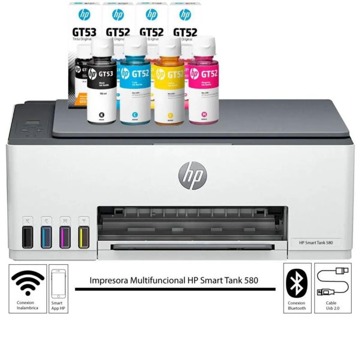 HP - Impresora Smart Tank 580 Multifuncional Wifi