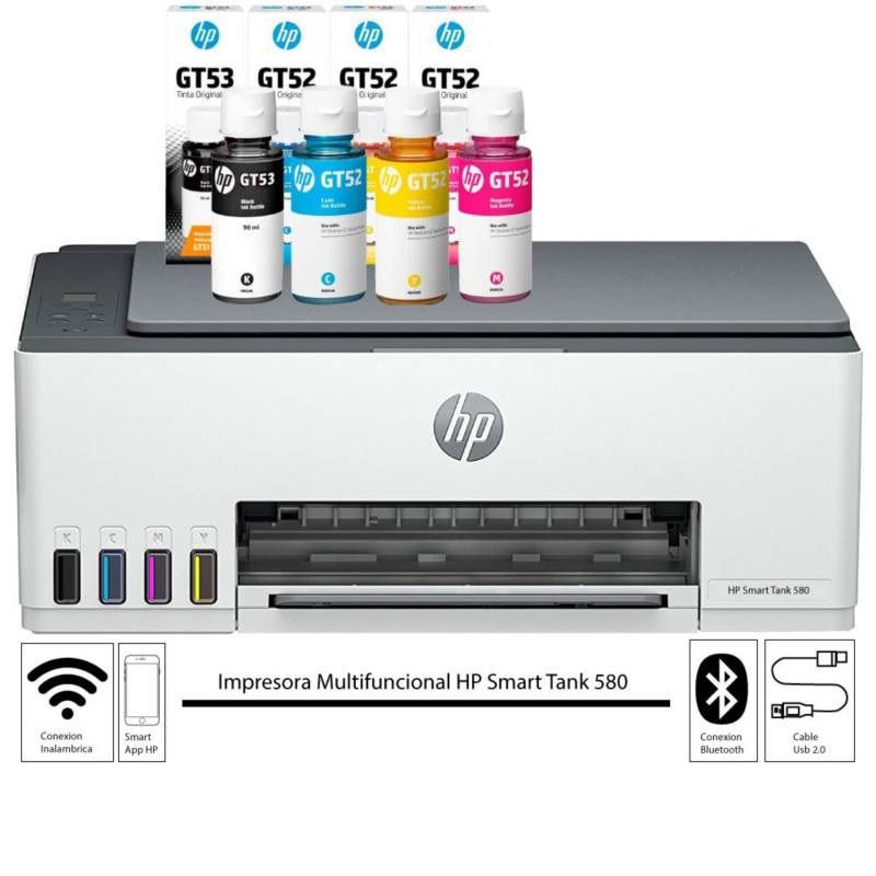 HP - Impresora Smart Tank 580 Multifuncional Wifi