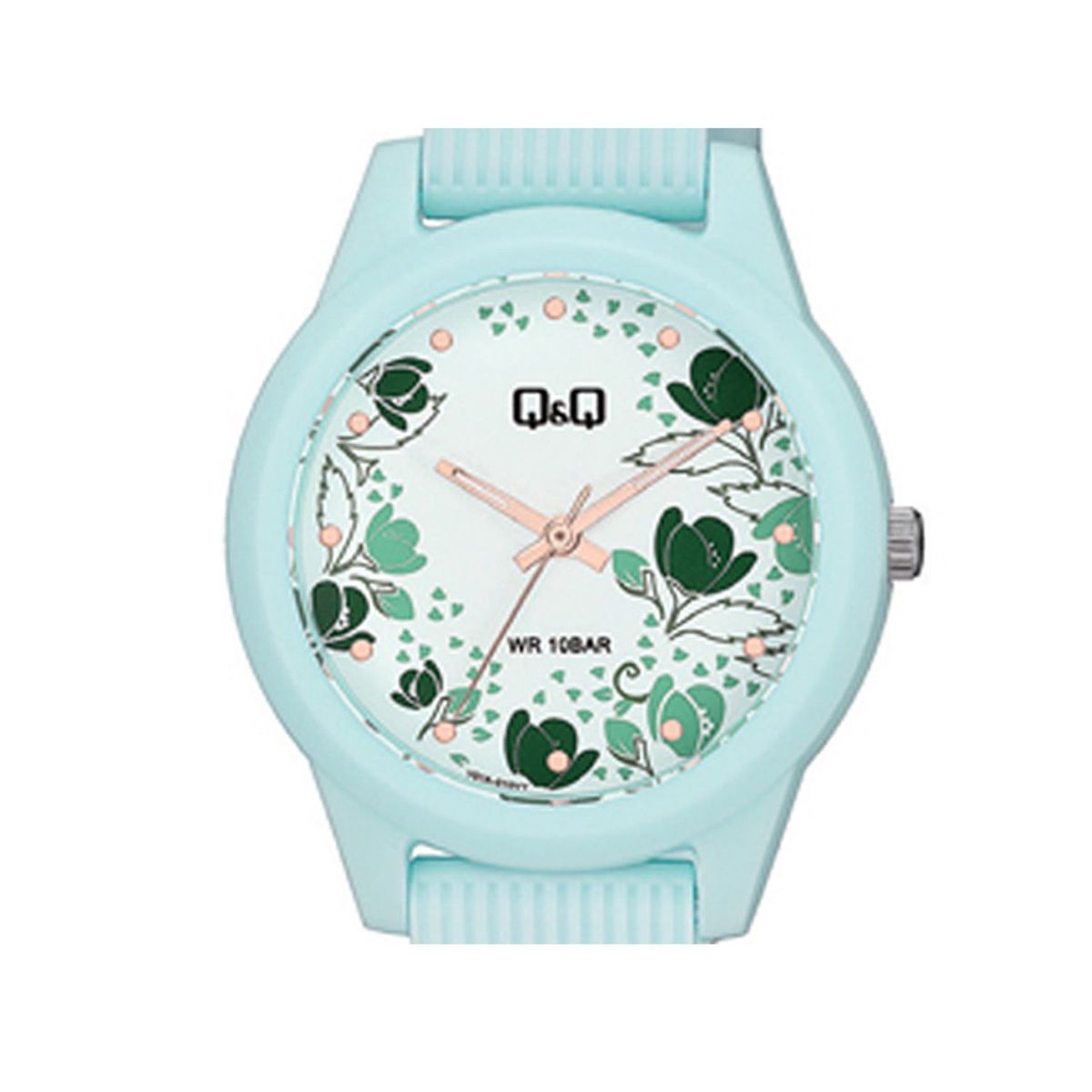 Q&Q - Reloj QQ Mujer Diseño Flores Turquesa