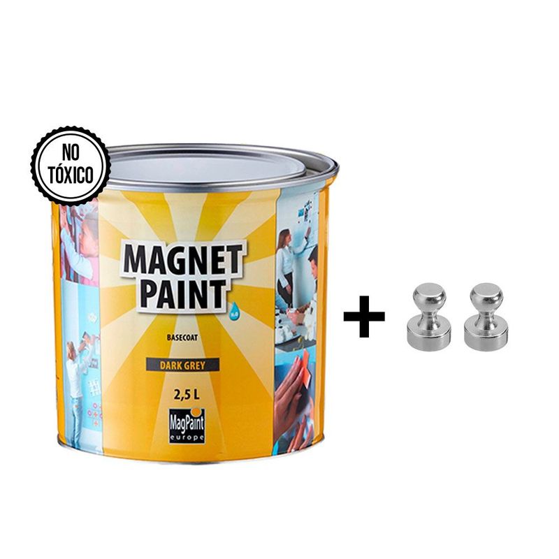 MAGPAINT - Pintura Efecto Magnetico MagPaint 2.5L + 2 Imanes de Neodimio
