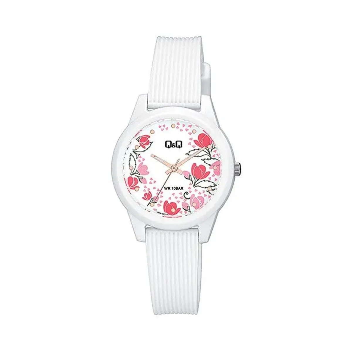 Q&Q - Reloj QQ Mujer Diseño Flores Blanco