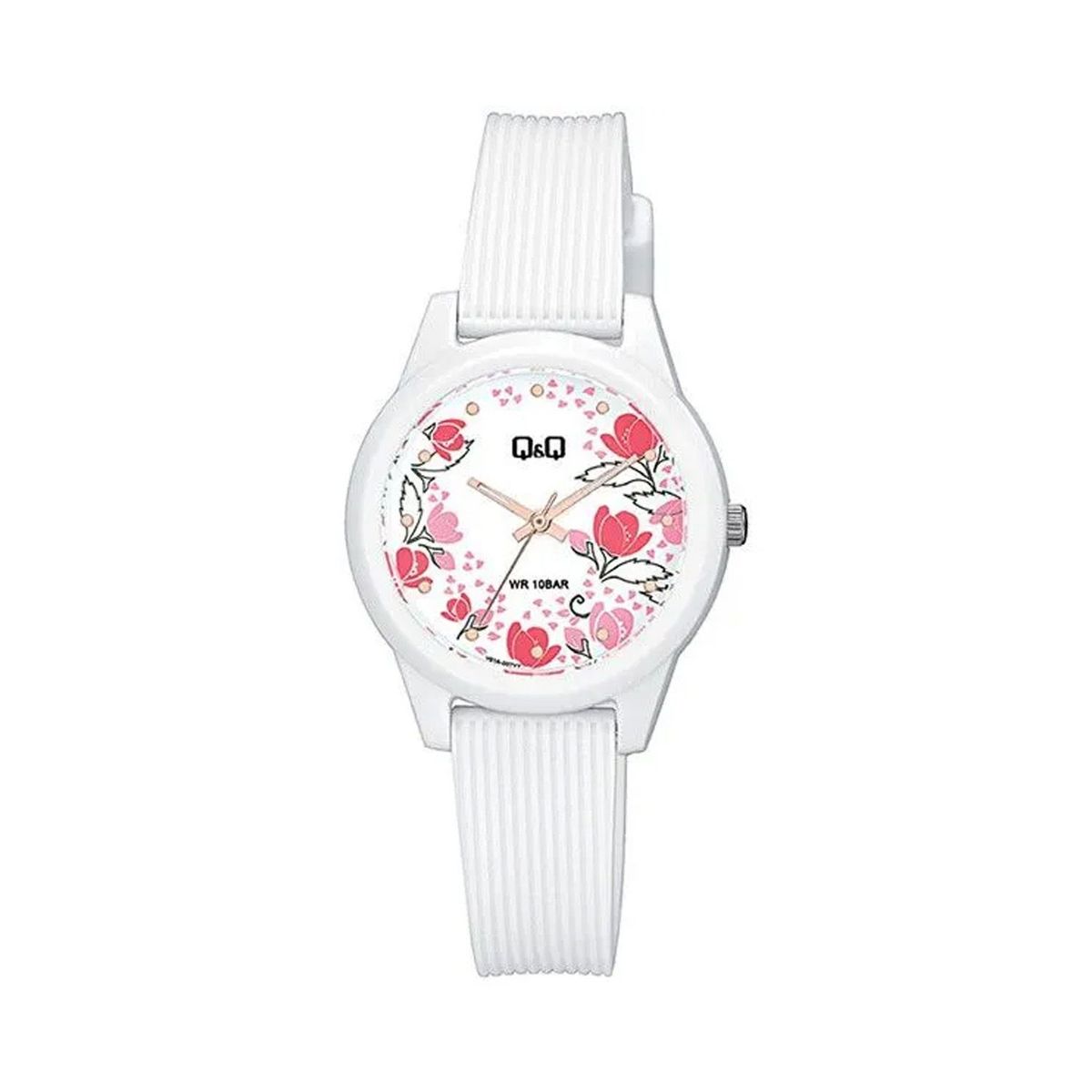 Q&Q - Reloj QQ Mujer Diseño Flores Blanco