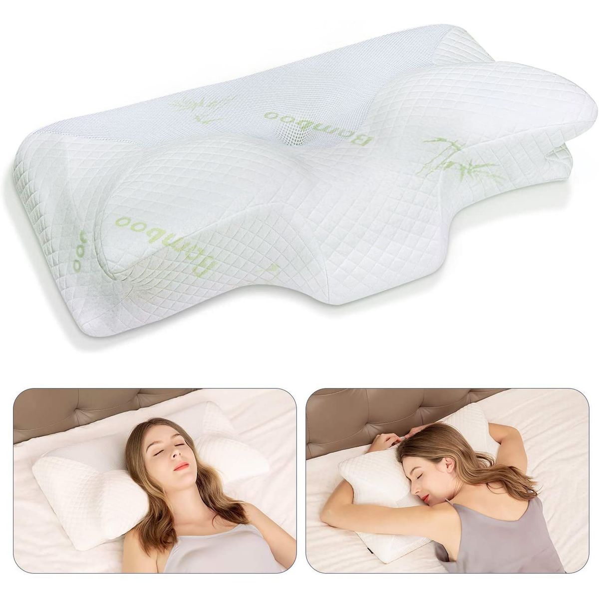 PERUMASSAGE - Almohada Viscoelástica para dormir de lado boca abajo y arriba