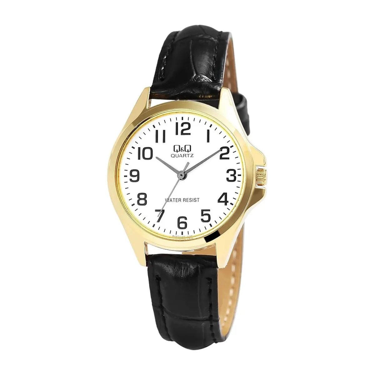 Q&Q - Reloj de Cuero Negro para Mujer Original QQ