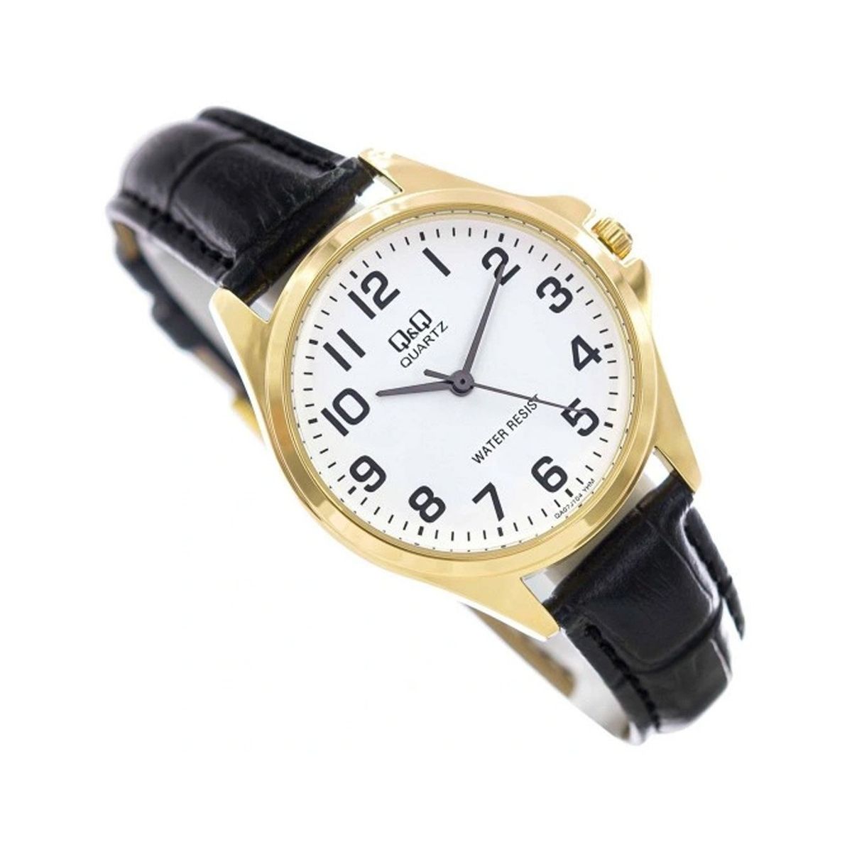 Q&Q - Reloj de Cuero Negro para Mujer Original QQ