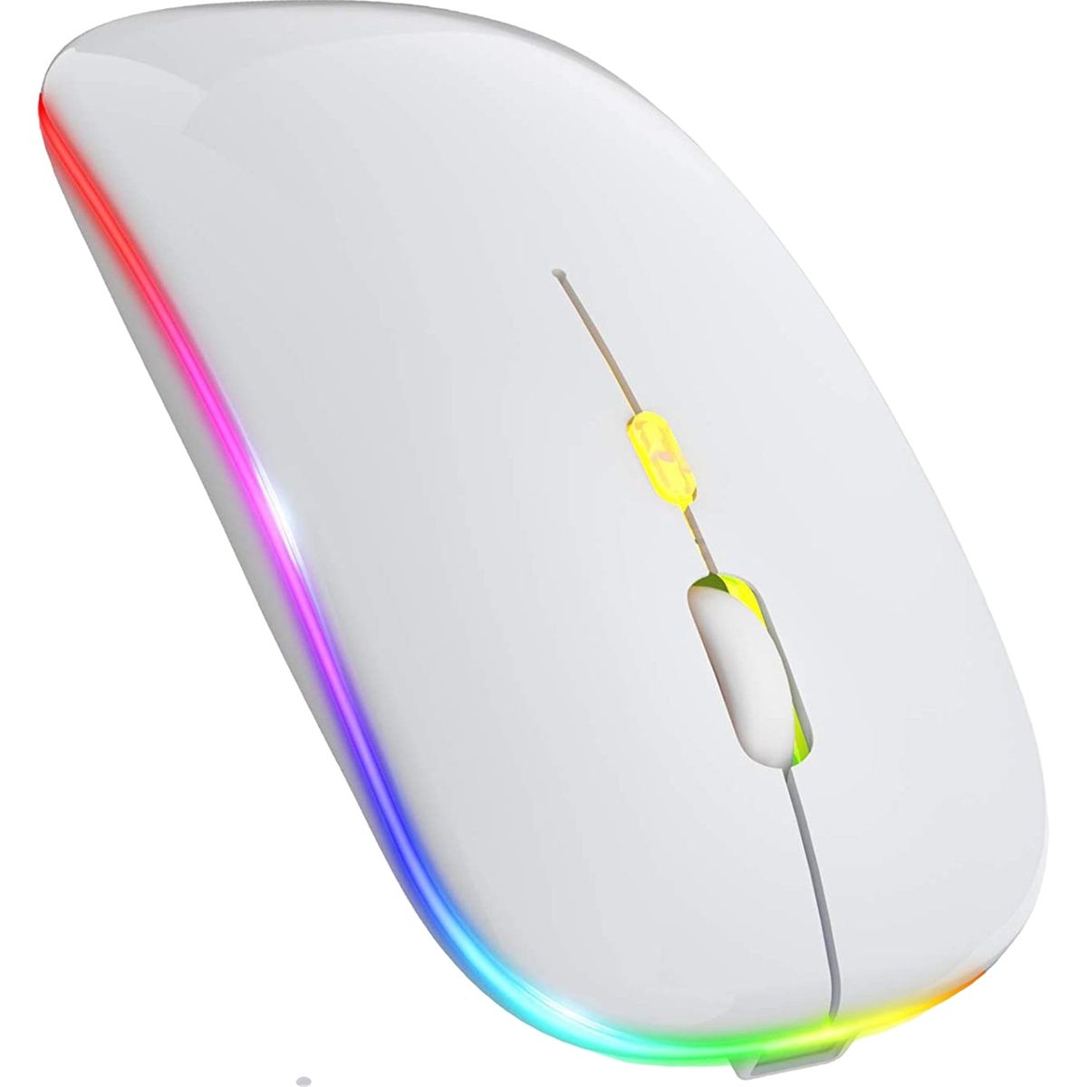 PREMIUM - Mouse Bluetooth Recargable Dual con LUZ LED RGB - WH