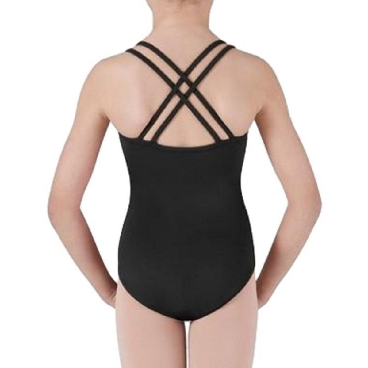 NACIONAL - Body Leotard Profesional Lycra Doble Tirante para Ballet y Danza - Negro