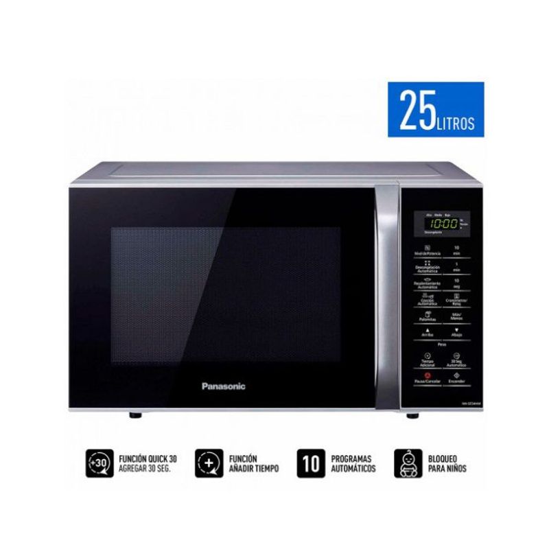 PANASONIC - Horno Microondas Panasonic NN-SB34HMRPK 25 litros Plata + Negro