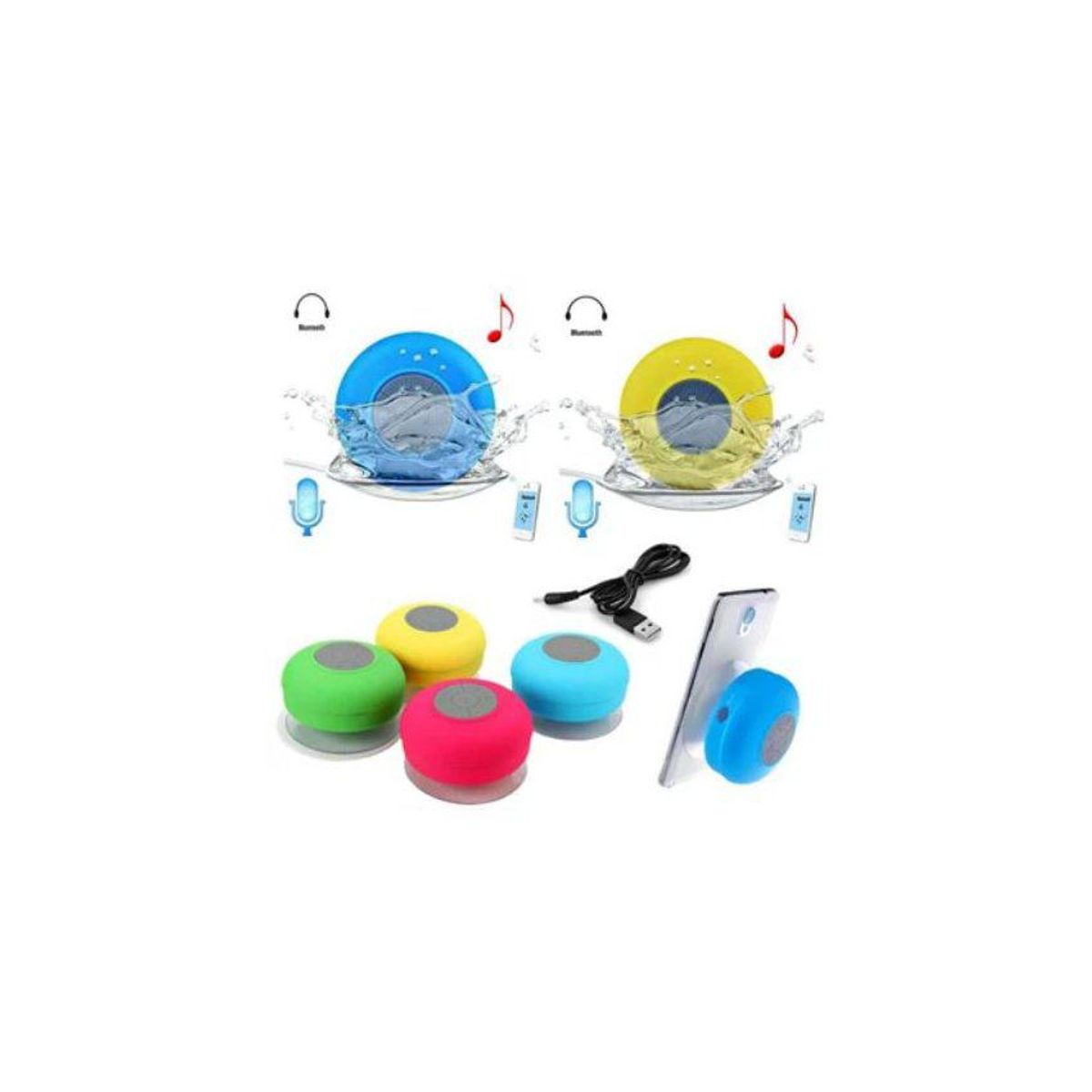 GENERICO - Mini parlantes  bluetooth portatil acuatico speaker microfono ducha