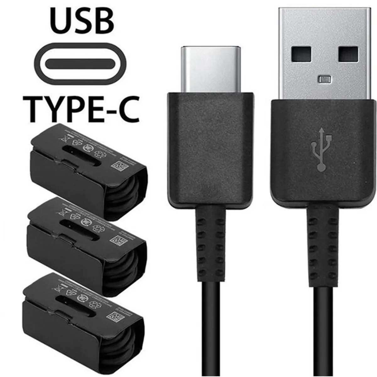 GENERICO - Cable de Datos tipo-C Para Galaxy s10 s10plus s10e- negro