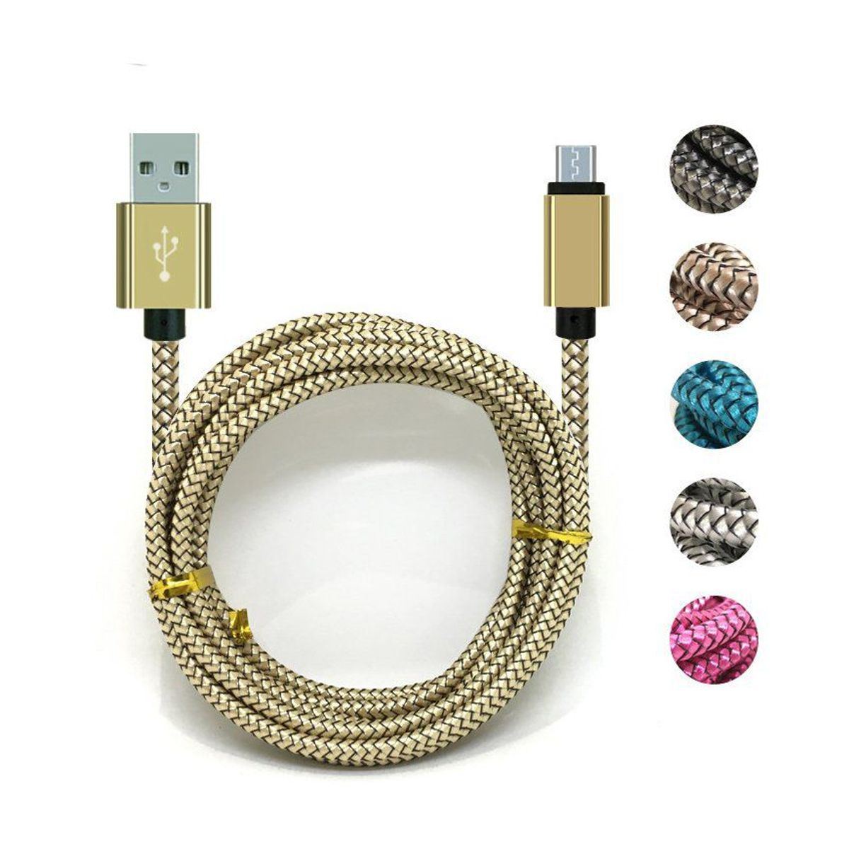 GENERICO - Cable cargador de carga usb smarphone v8 1m de nylon trenzado cargador para