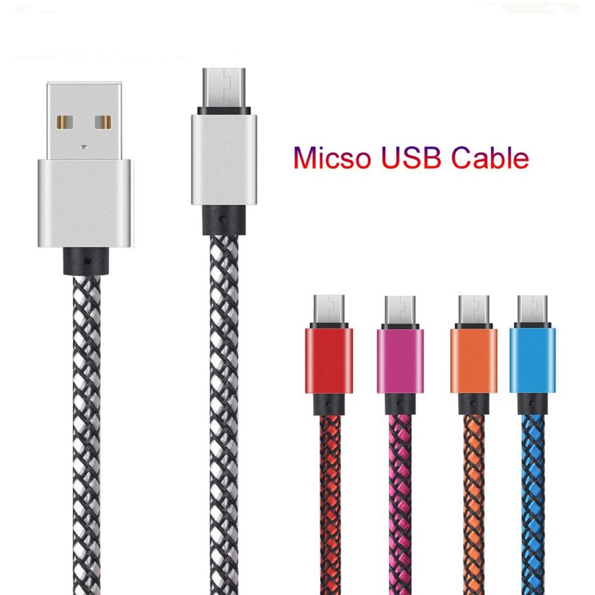GENERICO - Cable cargador de carga usb smarphone v8 1m de nylon trenzado cargador para