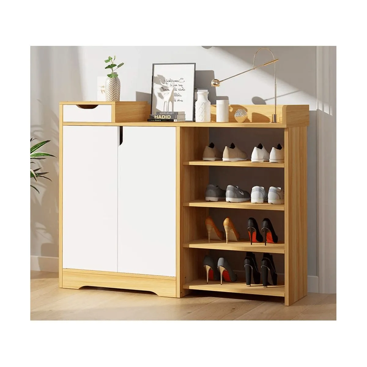 GRETAIL - Zapatera Mueble Organizador De Madera Elegante Multiuso Mediana.
