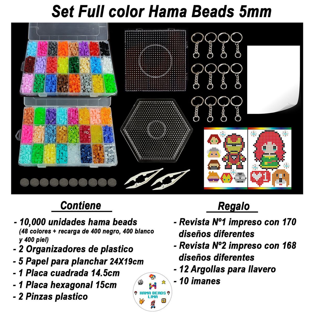 GENERICO - Hama Beads Set Full Color 48 colores