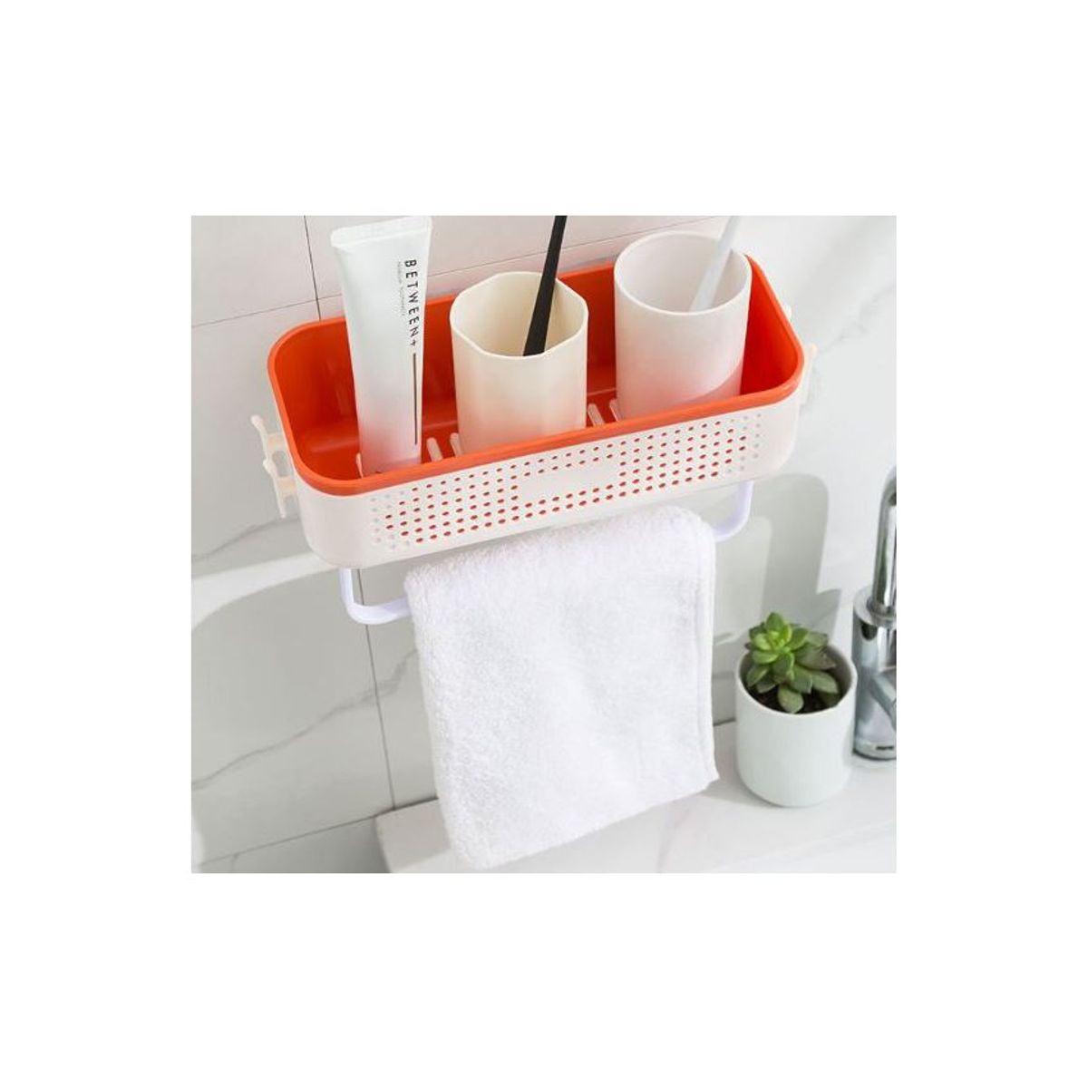 GENERICO - Organizador de baño o cocina -estante porta cremas y toalla - tocador