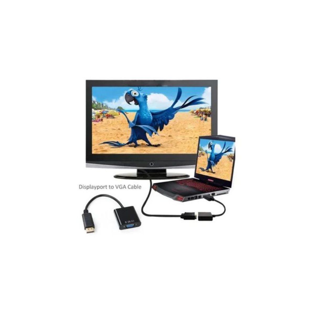GENERICO - Adaptador display port a vga generico 1080p - dp a vga