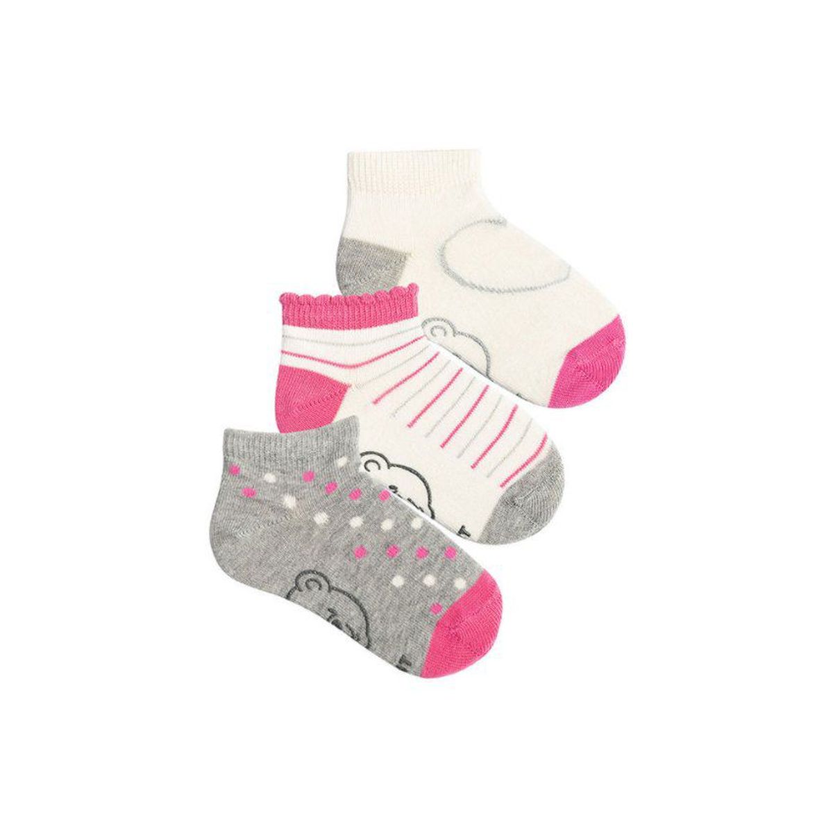 GENERICO - Pack 3 medias invisibles con diseños mujer niña - ballerinas