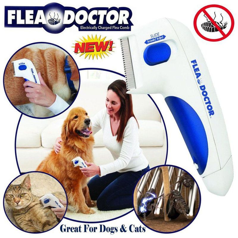 GENERICO - Peine anti pulgas electrico mata pulgas perro gato
