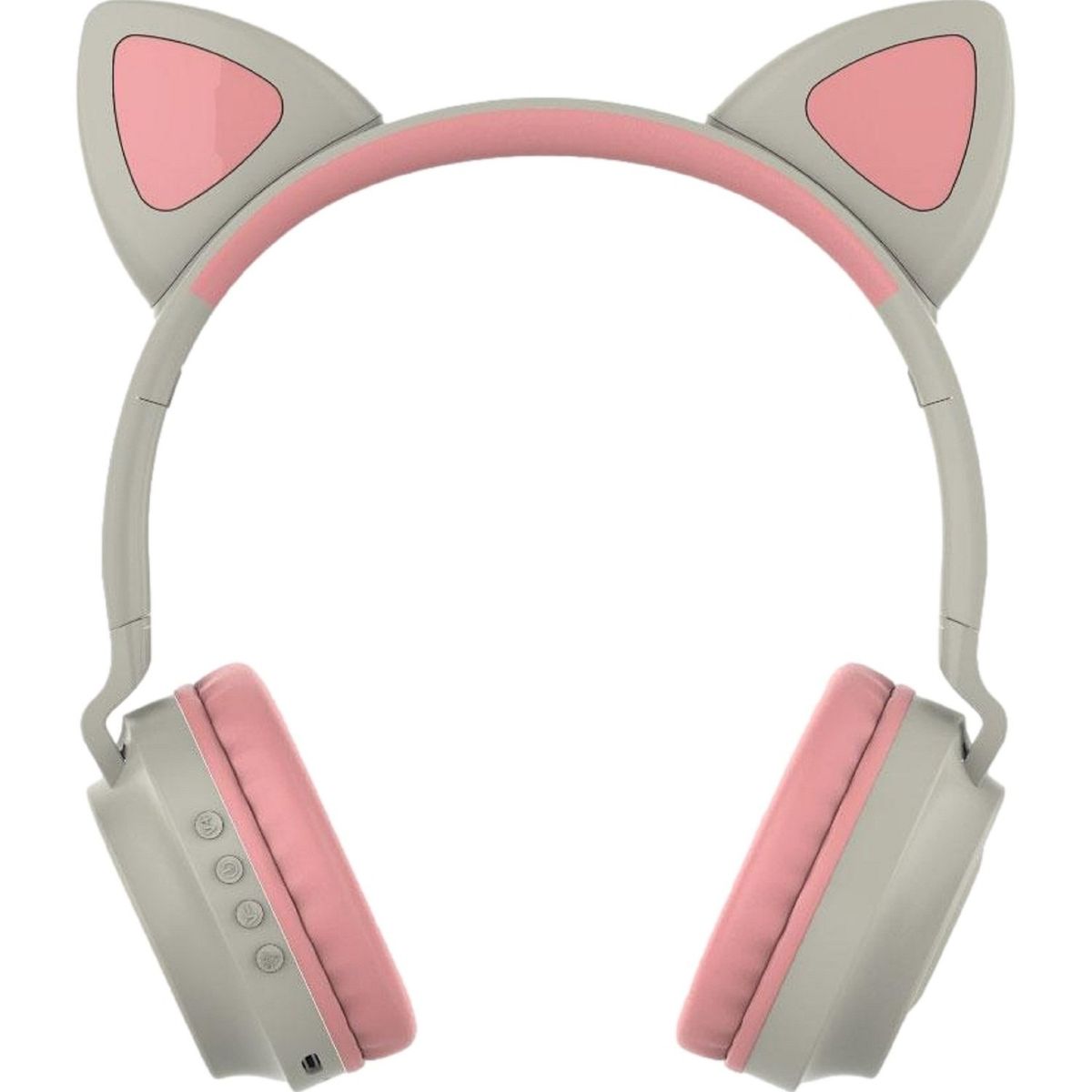 OEM - Audífonos Bluetooth On-ear con Micrófono Orejas de Gato - Gris