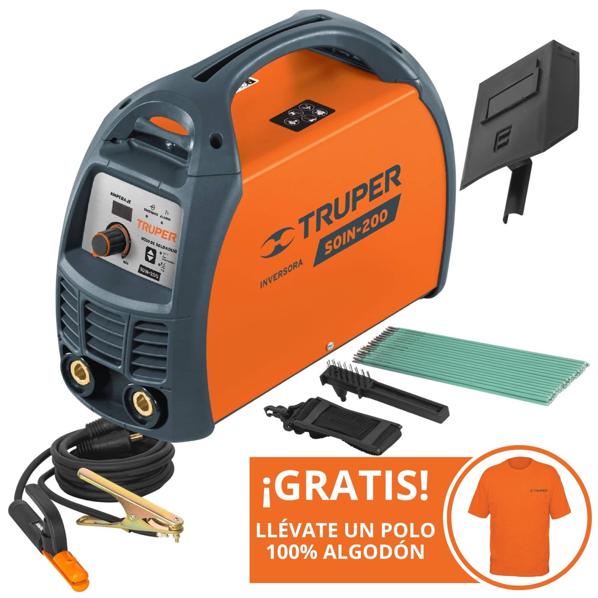 TRUPER - Soldadora inversora Maquina de soldar 200A 220V industrial Truper