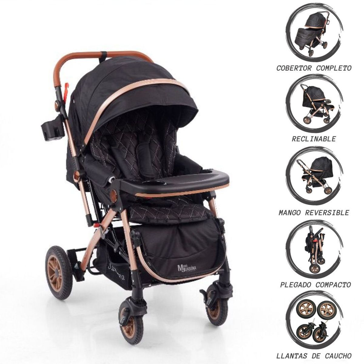 BEAUTIFUL - COCHE CUNA DE LUJO BEAUTIFUL «SUNDARA GOLDEN» BLACK