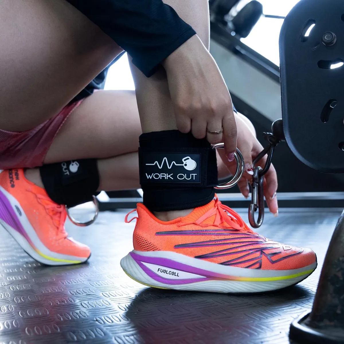 WORK OUT - CORREA O TOBILLERA PARA POLEA GIMNASIO - NEGRO