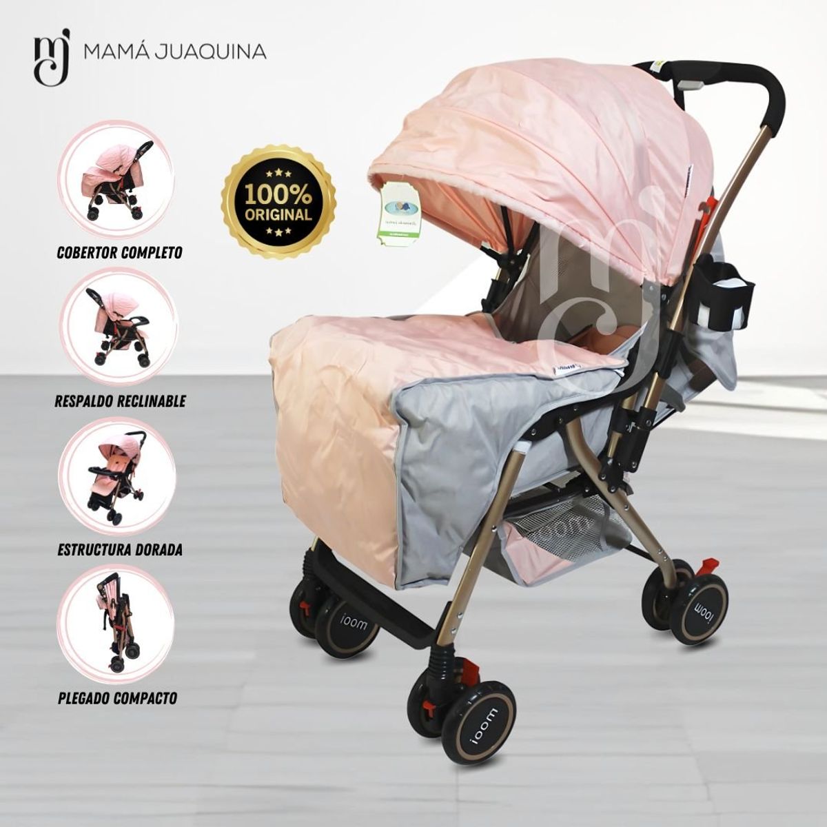 BEAUTIFUL - COCHE CUNA DE PASEO BEAUTIFUL MOOI LIGHT PINK