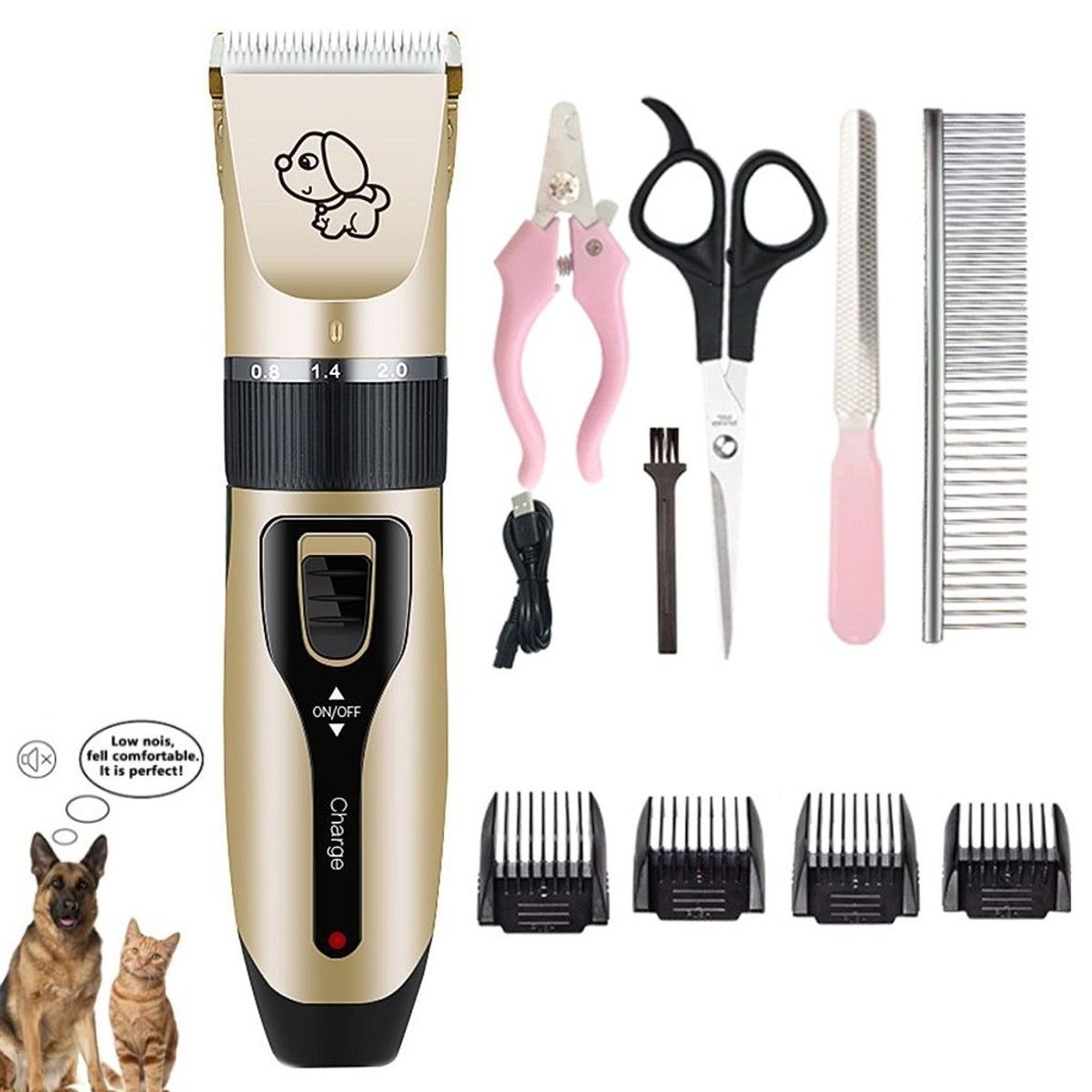 GENERICO - Kit Cortadora Pelo Perro  C/Tijeras Y Accesorios