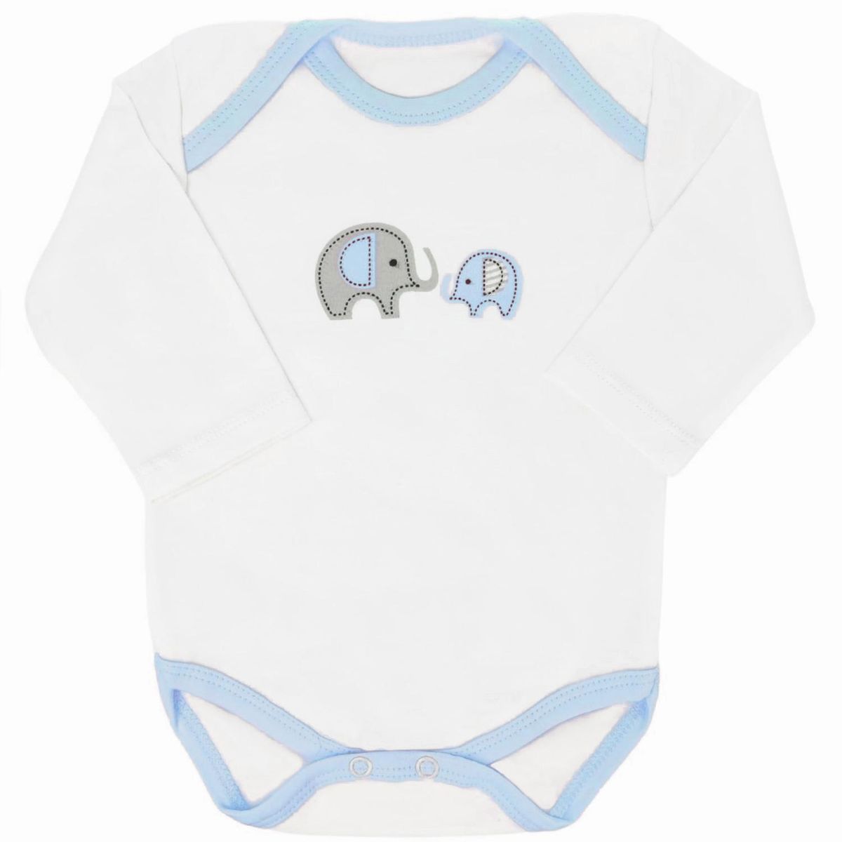 GENERICO - Ajuar Bebe - Algodón - Elefante - 6 piezas - Celeste G