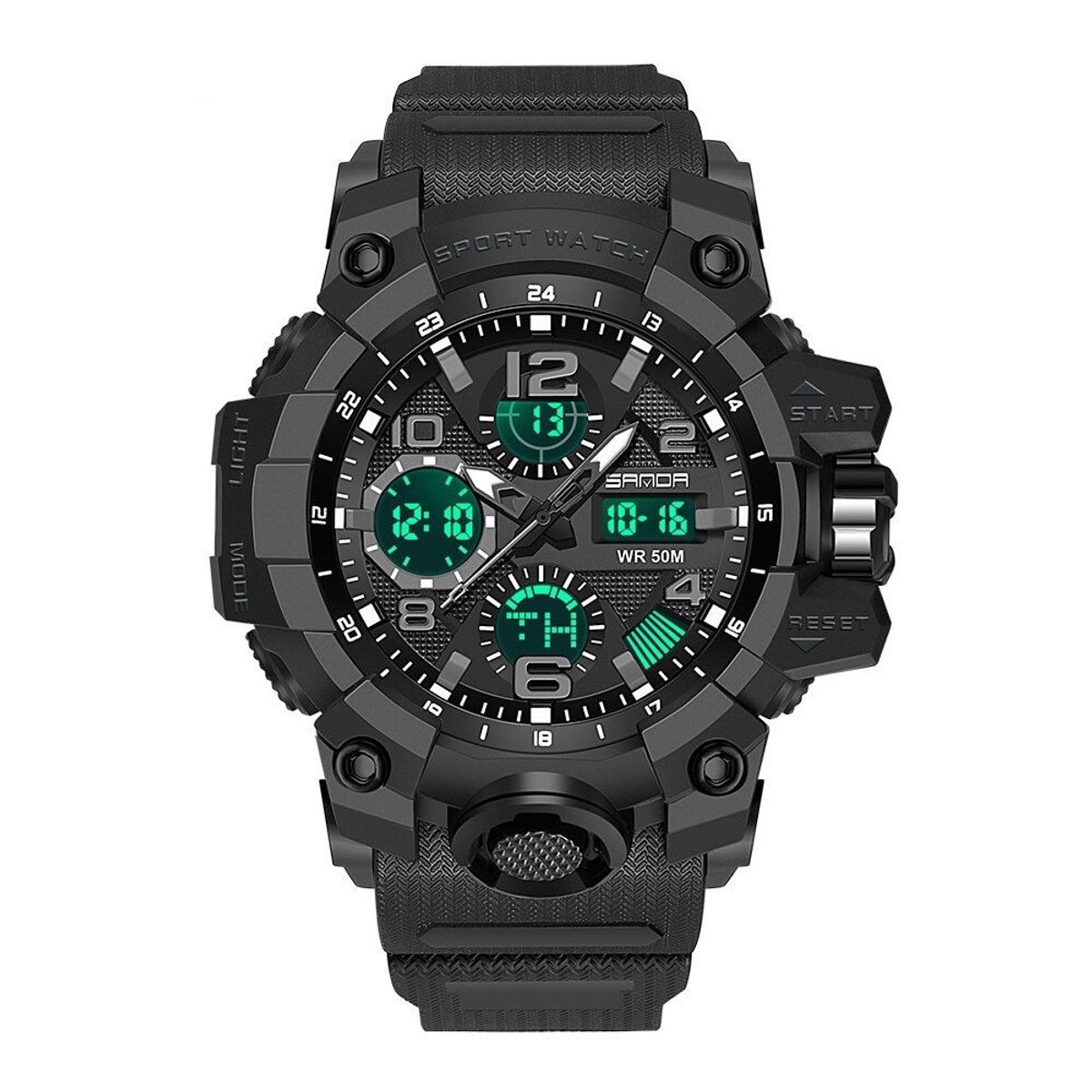 SANDA - Reloj Deportivo SANDA 6021 Militar Dual Timer