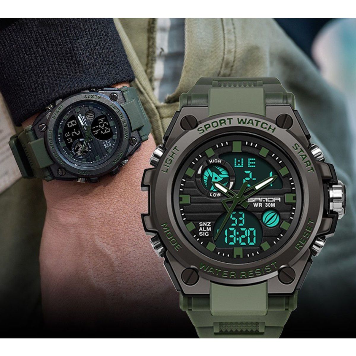 SANDA - Reloj Deportivo SANDA 739 Resina Analogo-Digital