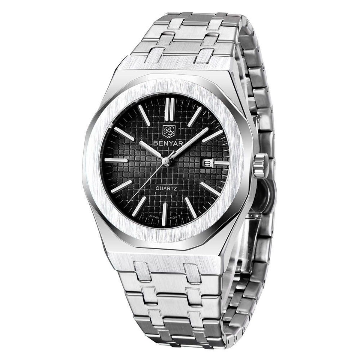 BENYAR - Reloj Hombre Lujo BENYAR 5156 Metálico Octogonal
