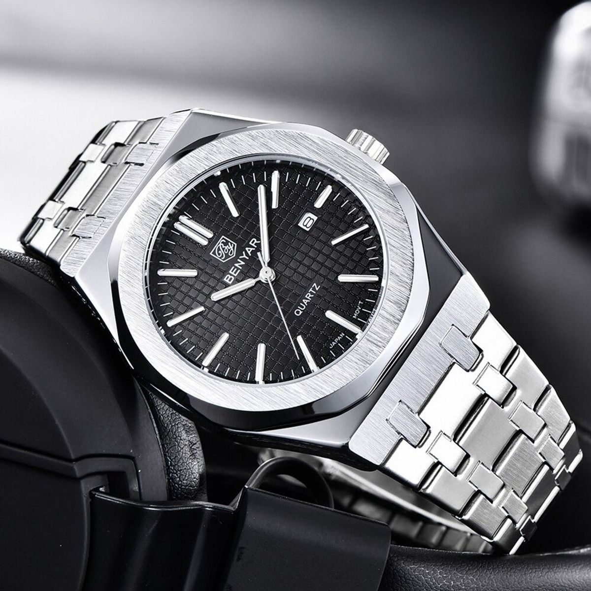 BENYAR - Reloj Hombre Lujo BENYAR 5156 Metálico Octogonal